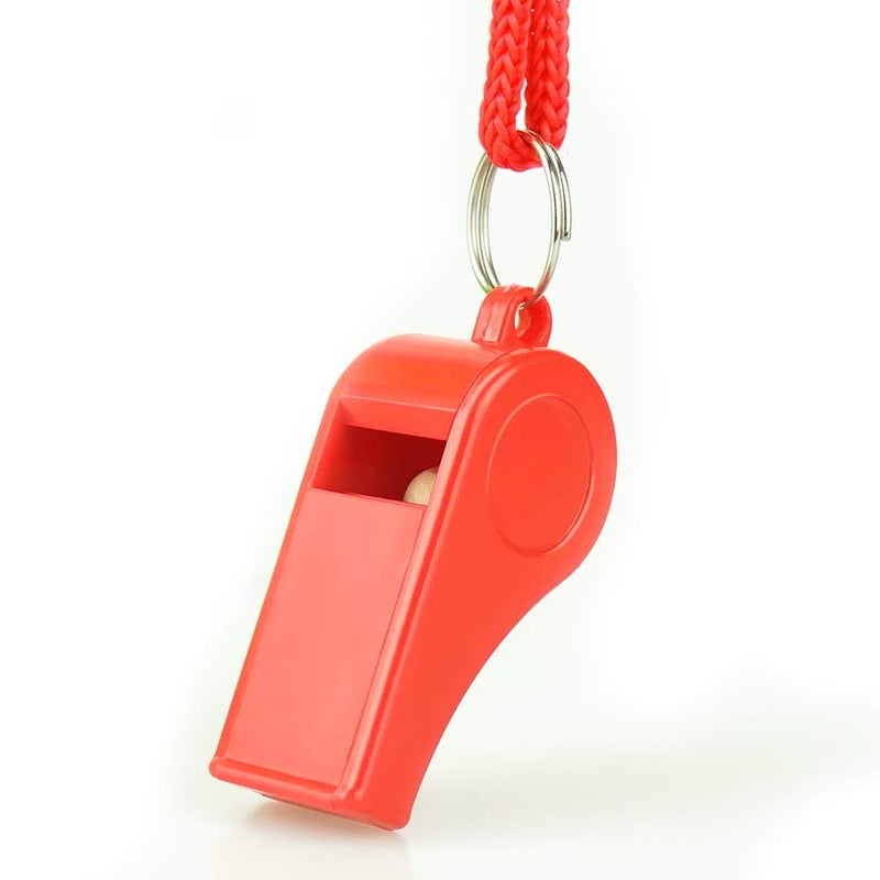Hipat Red Emergency Whistles with Lanyard, Loud Crisp Sound Plastic Whistles Bulk Ideal for Outdoor Sportï¼ŒLifesavingï¼Œand Officials - Image 5